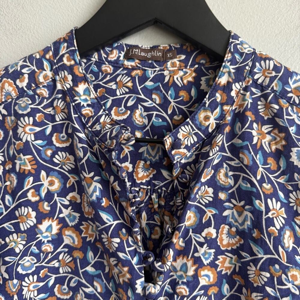 J. McLaughlin Sherry Mini Secret Garden Floral Print Blouse Size XS - Picture 4 of 10